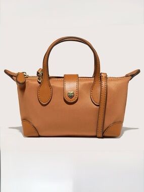 Stoney Clover Lane Tan camel nylon Top-Handle and crossbody Pouchette 01 EUC